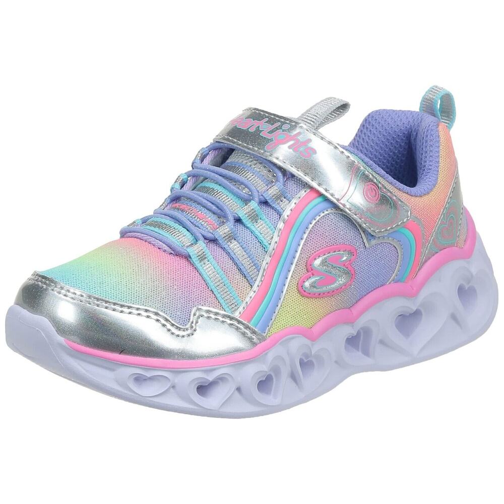 Skechers Heart Lights Rainbow Lux 302308 Ombre Strappy Sneakers Girls 6 No Light
